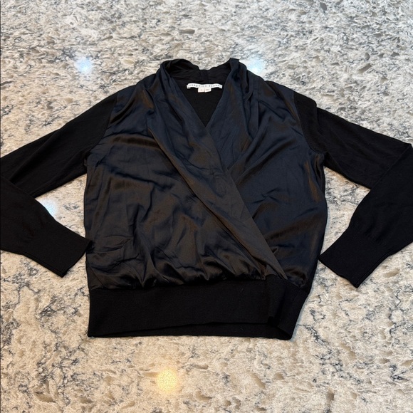 Veronica Beard Black Wrap Blouse - Picture 5 of 11